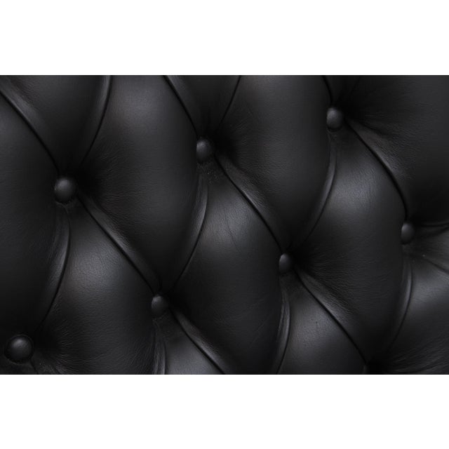 Francesco Molon Black Tufted Leather Swivel Arm Chair For Sale - Image 10 of 18