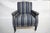 Contemporary Indigo Stripped Upholstered Gallant Armchair by Cisco Home For Sale - Image 3 of 16