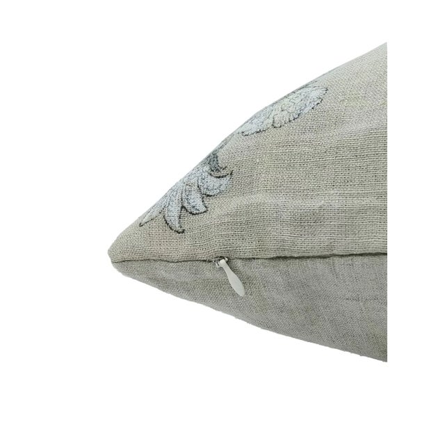 Modern Fabdivine Block Print Handmade Pillow Cover Pure Linen- 18x18 Inch- Abhisek For Sale - Image 3 of 5