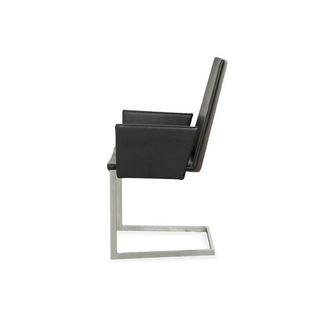 Black Leather and Metal Cantilever Chairs from KFF, Set of 6 For Sale - Image 12 of 14