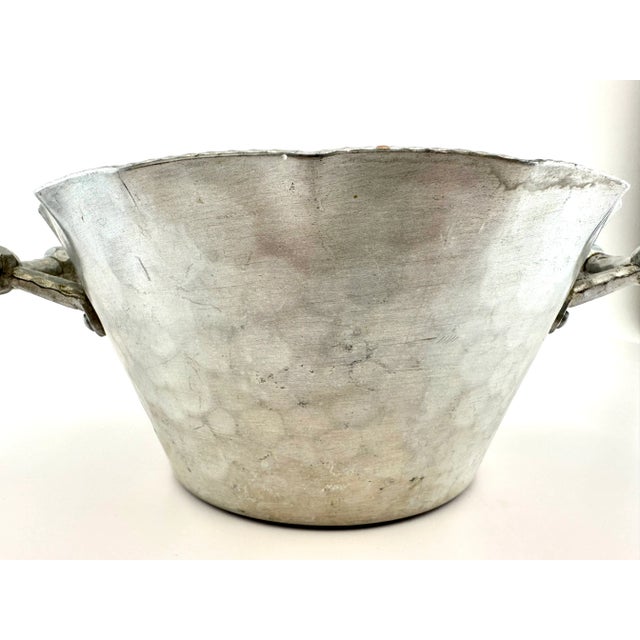 1960s 1960's Hand Forged Metal Ice Bucket and Tongs For Sale - Image 5 of 11