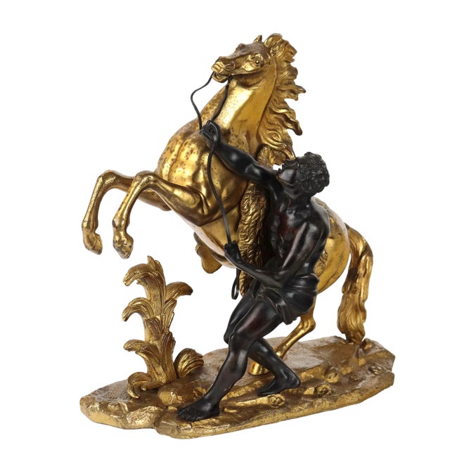 Antique Sculpture Tamer with Horse by G. Coustou, France, 19th Century For Sale