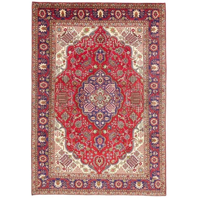 Middle Eastern Hand-Knotted Tabriz Rug For Sale - Image 11 of 11