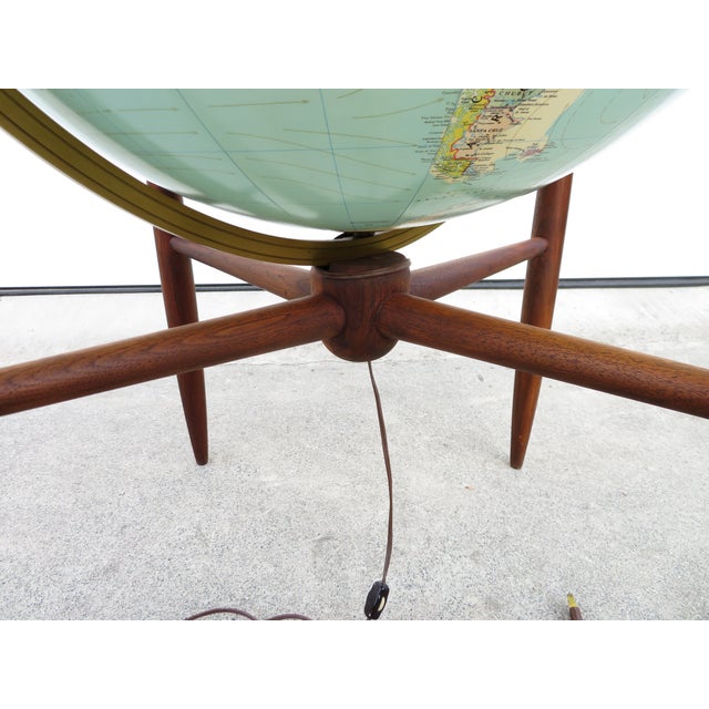 Vintage Mid Century Modern Replogle 24" Library Globe ~ Floor Lamp ~ Pearsall / McCobb Era For Sale - Image 9 of 18