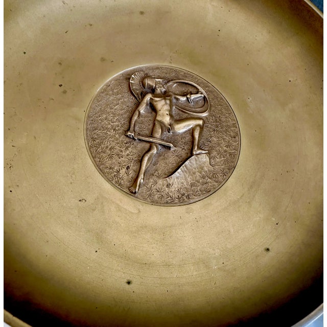 Tinos Denmark Deco Bronze Dish Neoclassic Warrior For Sale - Image 9 of 13