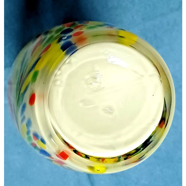 1970s Vintage MCM Murano Style Confetti Italian Hand-Blown Art Glass Vase 12" Tall For Sale - Image 5 of 5