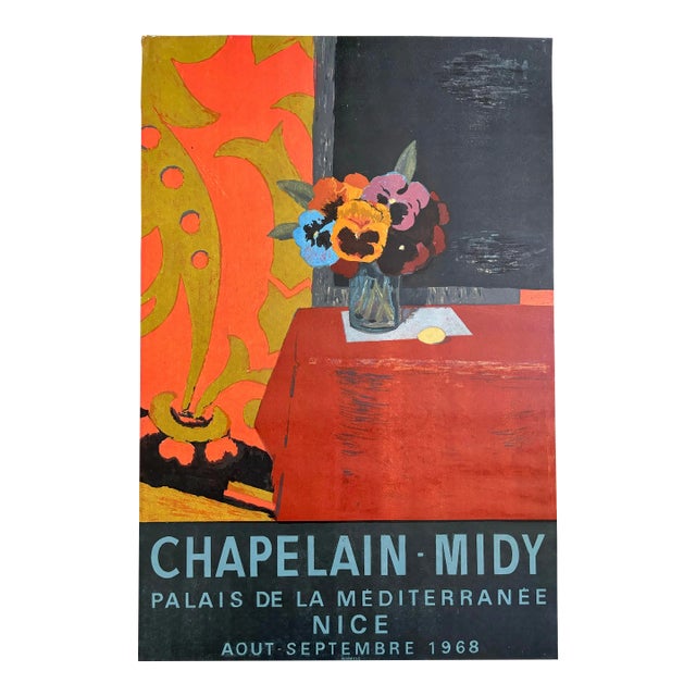 1968 Original French Chapelain-Midy Exhibition Poster, the Palais De La Méditerranée in Nice, France For Sale