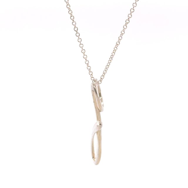 Tiffany and Co. Tiffany & Co. Sterling Silver Elsa Peretti Small “G” Alphabet Pendant Necklace 2.53g For Sale - Image 4 of 6
