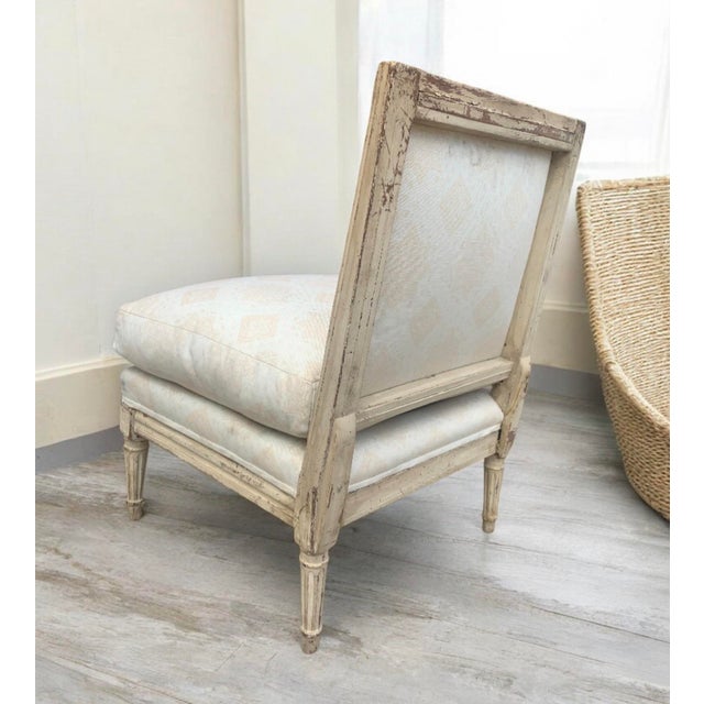 Antique Chauffeuse Chair With Down Cushion For Sale - Image 4 of 6