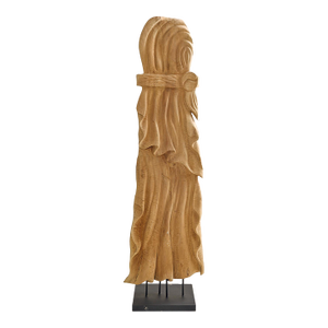 The Vintage Monumental Carved Curly Maple Drapery Sculpture- Artist Uknown