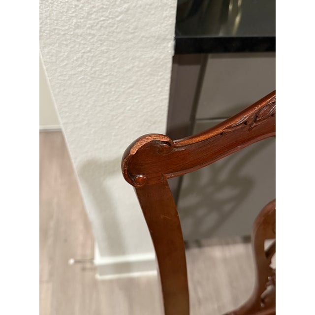 Brown Vintage Baker Furniture Mahogany Dining Chairs With Leopard Print Seats – Set of 4 For Sale - Image 8 of 9