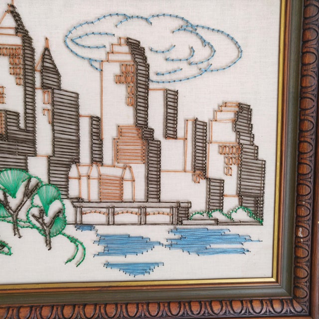 1970s 1970s City Skyline Nail and String Art For Sale - Image 5 of 10