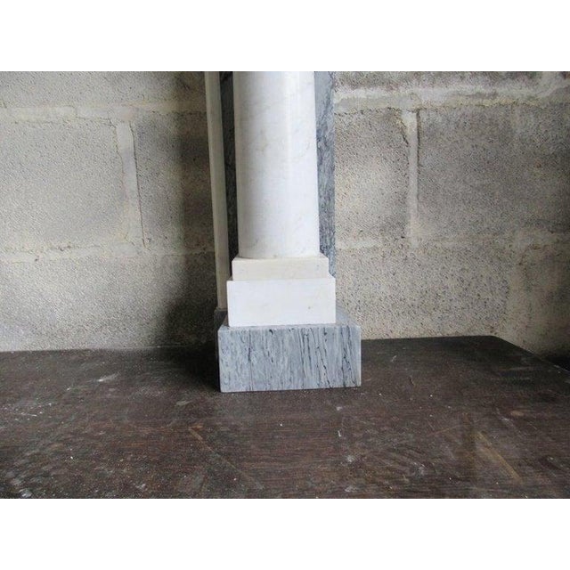 19th Century White Bardiglio Marble Column Fireplace For Sale - Image 4 of 7