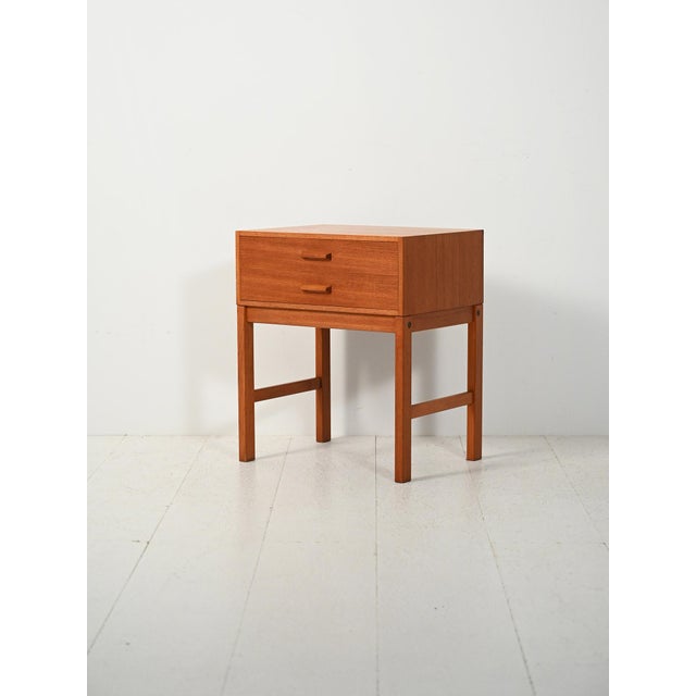 Scandinavian Teak Bedside Table, 1960s For Sale - Image 4 of 12