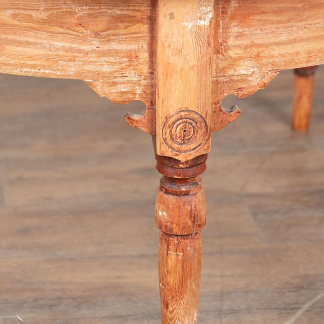 Late 19th Century Original Painted Swedish Pair of Demi Lune Console Tables For Sale - Image 10 of 14
