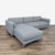 2 piece Sectional with chaise featuring track arms and metal legs. Brand: CB2. Model: District. Original Price: $1999....