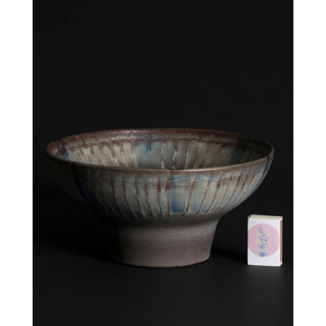 Ceramic Footed Fruit Bowl by Fridegart Glatzle for Karlsruher Majolika, 1970s For Sale - Image 9 of 10