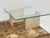 Design Plus Gallery presents a Travertine Base Coffee Table with Two Glass Table Tops. The coffee table can be assembled...