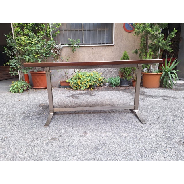 Desk in Wood and Chromed Metal by Gianno Moscatelli for Formanova, 1960s For Sale - Image 10 of 15