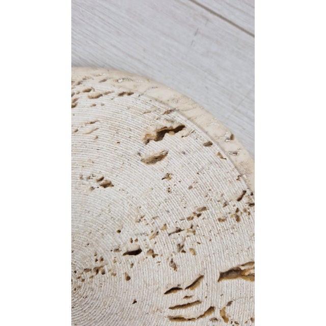 Pocket Emptiers in Turned Travertine from Up & Up, 1970s, Set of 2 For Sale - Image 6 of 18