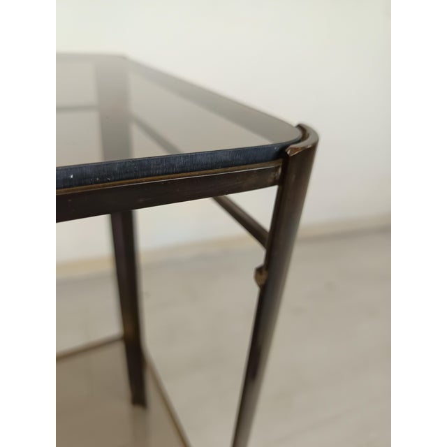 Metal Gold Bronze Side Table, 1970s For Sale - Image 7 of 16