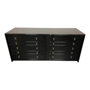 Hollywood Regency Ebony Dresser or Chest, Paul Frankl / John Stuart, Refinished