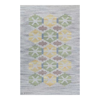 Doris Leslie Blau Vintage Swedish Flat Woven Rug by Judith Johansson For Sale
