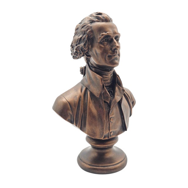 Thomas Jefferson Bronze Finish Portrait Bust Sculpture, 7.5", Dated 2003 For Sale - Image 10 of 14