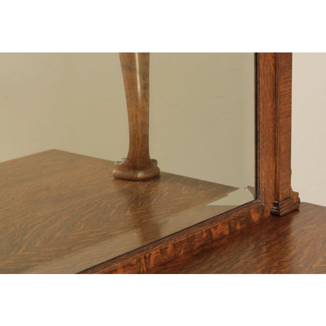 Antique Victorian Winged Griffin Carved Oak Sideboard Buffet For Sale - Image 9 of 13