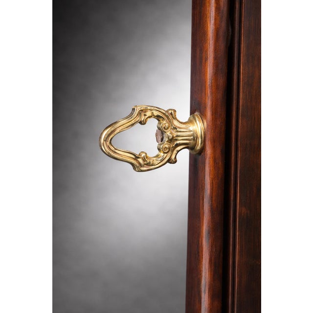 Mid 20th Century Mid 20th Century Hand-Painted Victorian Revival Cheval Mirror – Solid Wood Freestanding Floor Mirror For Sale - Image 5 of 11