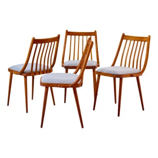 Wooden Chairs by Gabriel Frigyes, 1970s, Set of 4 For Sale