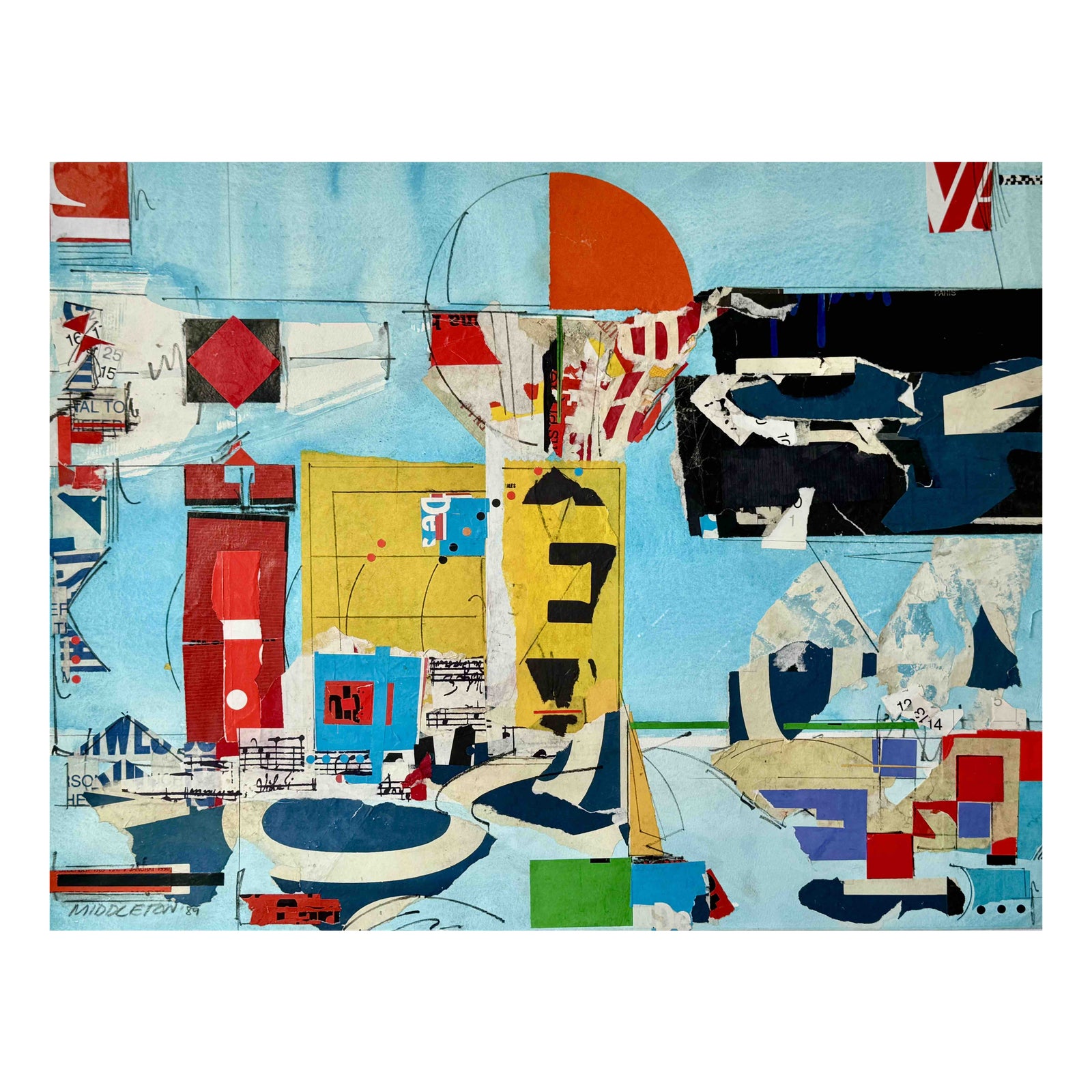 Sam Middleton, Circle in the Square 89, Drawing Collage and Mixed Media ...