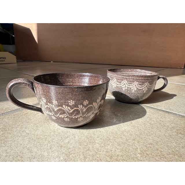 Large Handmade Ceramic Mugs with Handles from Serocka, Germany, 1970s, Set of 2 For Sale - Image 12 of 13