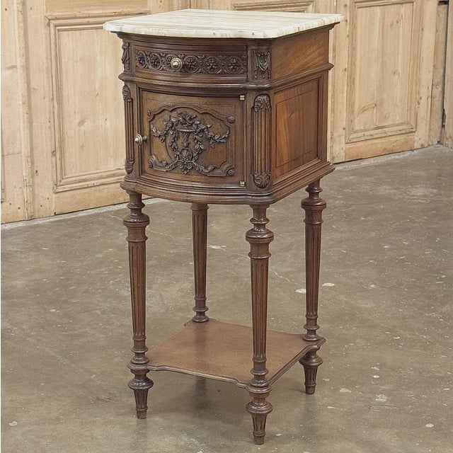 French 19th Century French Louis XVI Walnut Nightstand For Sale - Image 3 of 16