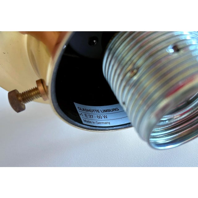 Vintage Glass and Brass Ceiling Light from Limburg For Sale - Image 10 of 11