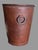 Animal Skin Vintage Antique 13" Leather Stitched Waste Basket Can With Ring Handles For Sale - Image 7 of 12