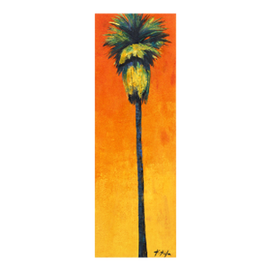 Golden Hour Palm - Tall Original Palm Tree Landscape Acrylic Painting on Canvas by Kathleen Keifer
