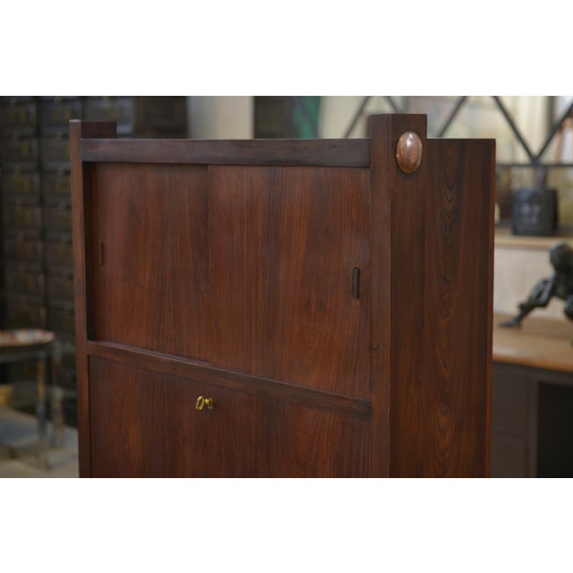 Wood Wooden Secretary Desk, 1950s For Sale - Image 7 of 13