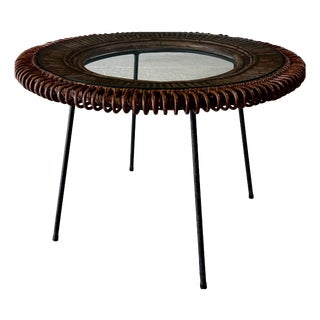 Mid-Century Bamboo Occasional Side Table, France, 1950s For Sale