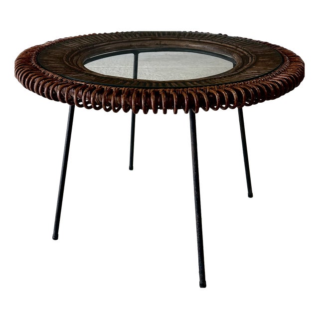 Mid-Century Bamboo Occasional Side Table, France, 1950s For Sale