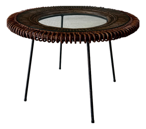 Mid-Century Bamboo Occasional Side Table, France, 1950s
