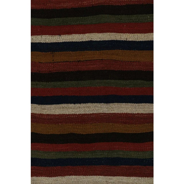 1950s 1950s Vintage Afghani Tribal Kilim Rug With Stripes For Sale - Image 5 of 7