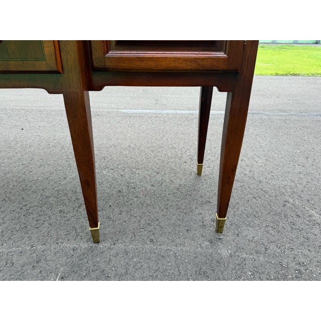 Traditional Vintage Federal Style Mahogany Sideboard / Server With Brass Gallery For Sale - Image 3 of 12