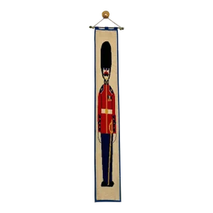 Late 20th Century Cross Stitch Royal Guard Soldier Banner