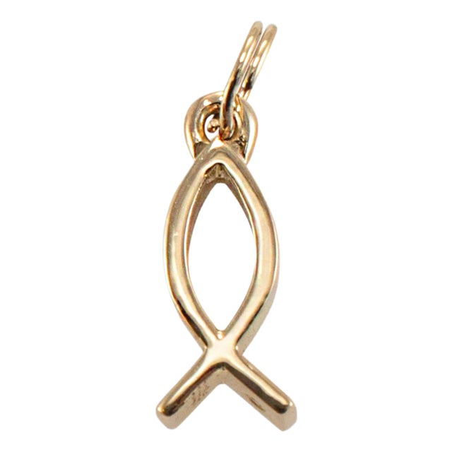 James Avery Retired 14k Yellow Gold Ichthus Fish Charm Pendant For Sale
