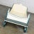Vintage Sleigh-Style Child, Doll or Dog Bed White With Blue Trim & Nail Head Design For Sale - Image 9 of 13
