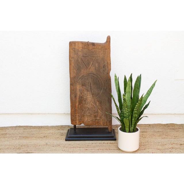 Brown Antique Primitive Carved Igbo Door For Sale - Image 8 of 8