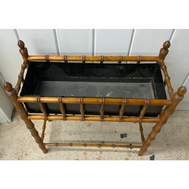 Vintage Faux-Bamboo Planter With Tin Lining For Sale - Image 4 of 8