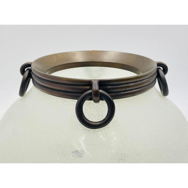 1980s Seguso Murano Scavo Glass & Bronze Center Bowl Signed, Italian Modernism For Sale - Image 16 of 18