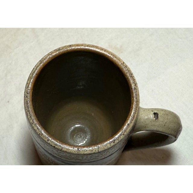 Ceramic Rare Antique 19th Century Cobalt Glazed Stoneware Pottery Dining Mug Cup Jug For Sale - Image 7 of 8